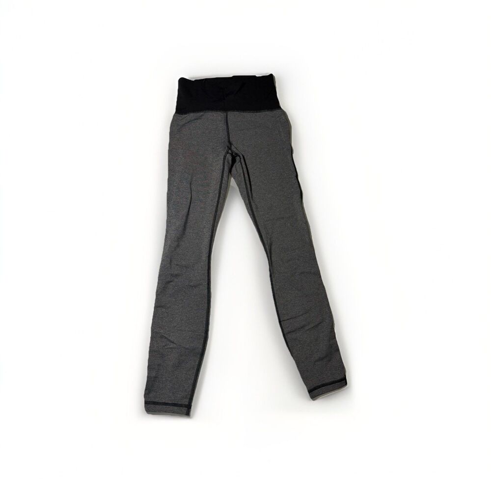Lululemon Train Times Crop Mesh Leggings Size 4 Heathered Black 23” Inseam